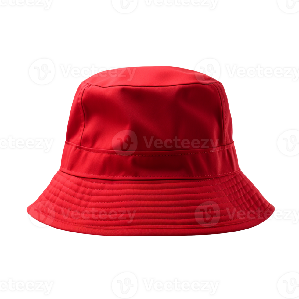 Red bucket hat isolated on transparent background png