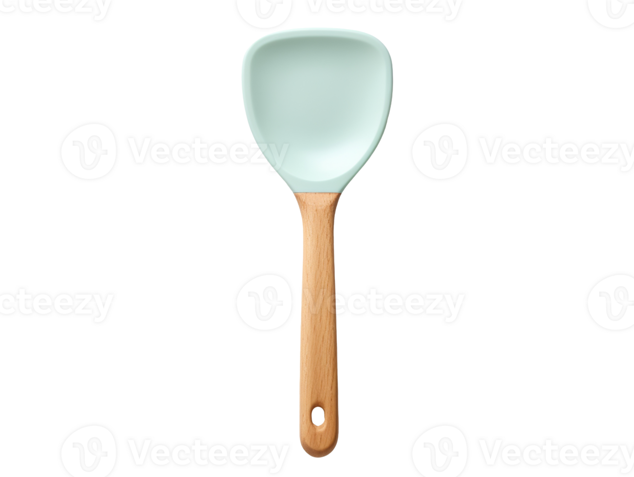 Silicon spatula with wooden handle isolated on transparent background png
