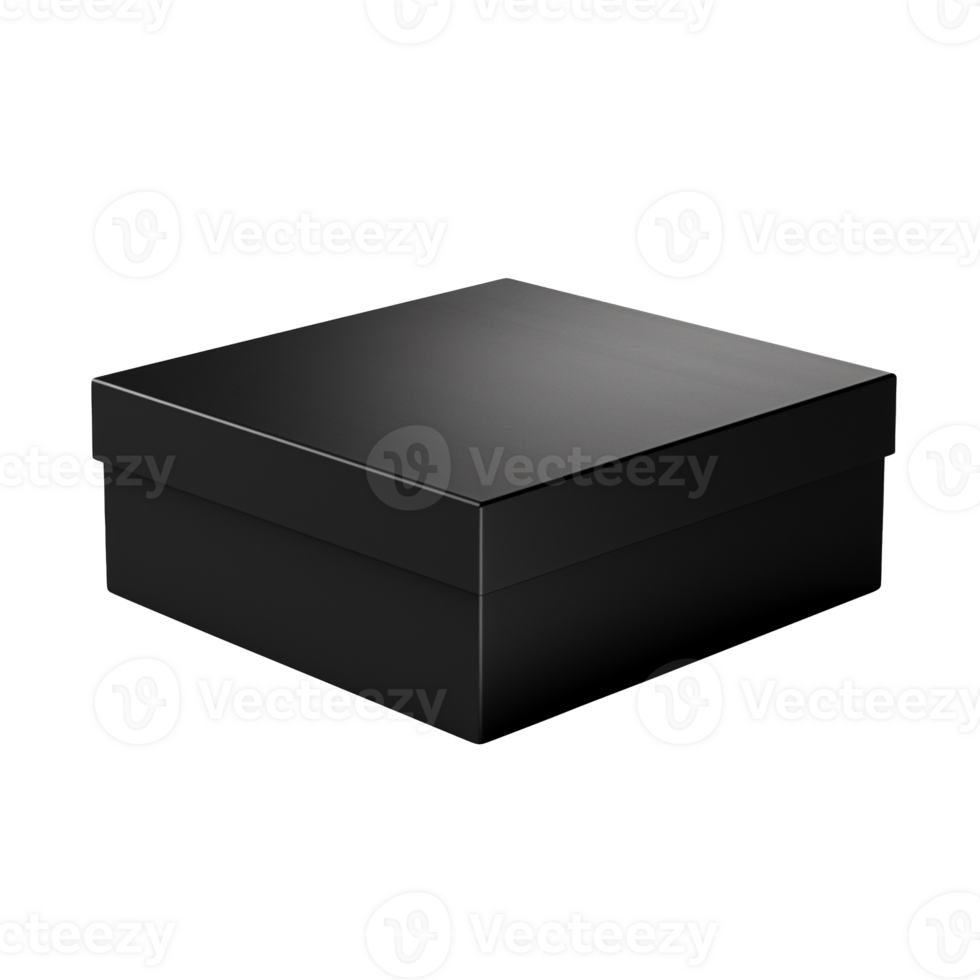 simple black carton box isolated on transparent background png