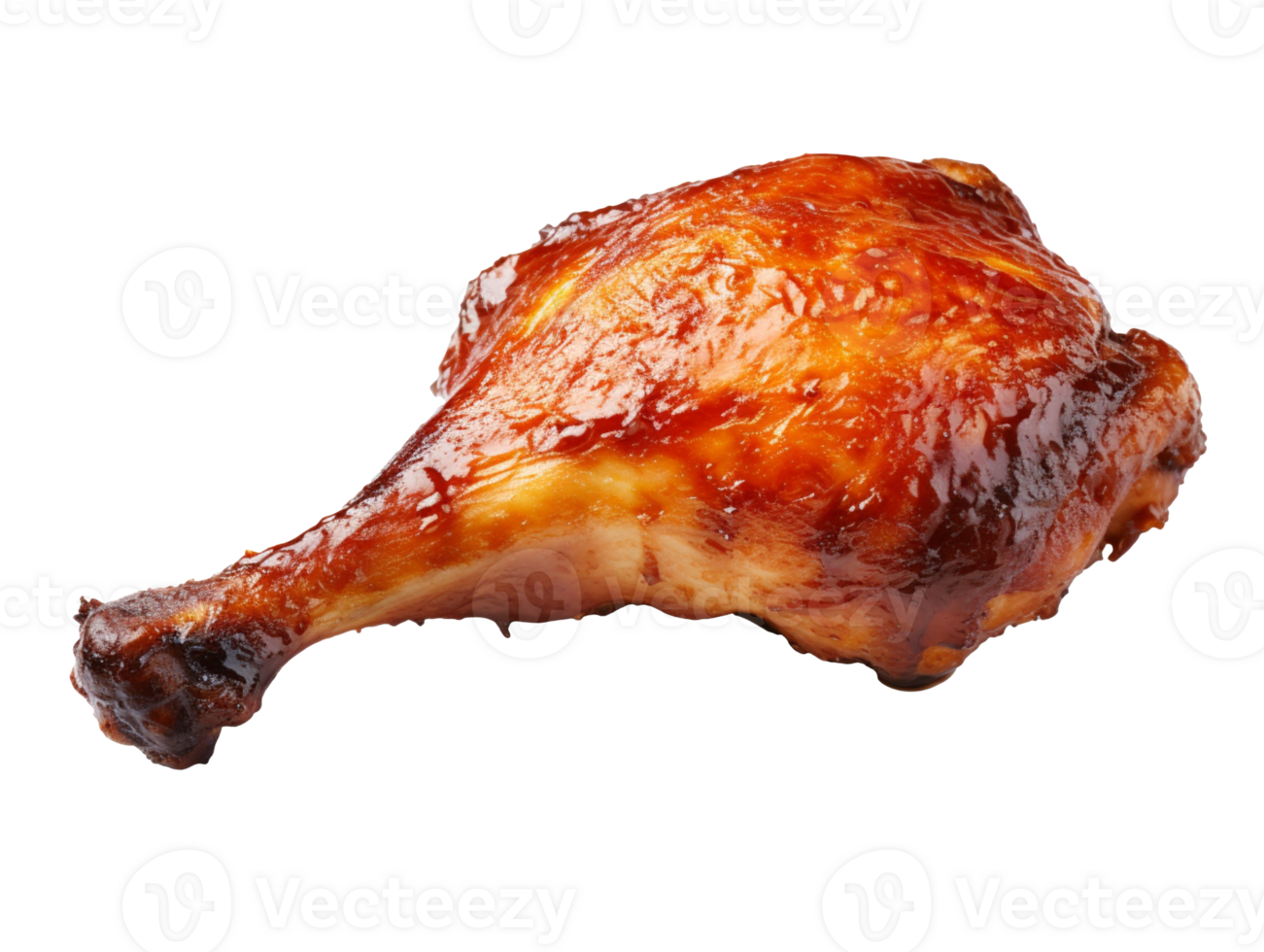 Roast chicken leg isolated on transparent background png