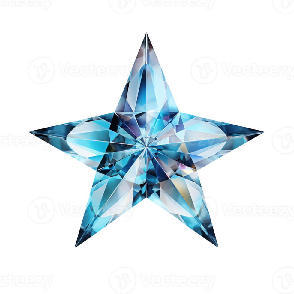 Shiny Crystal Star isolated on transparent background png