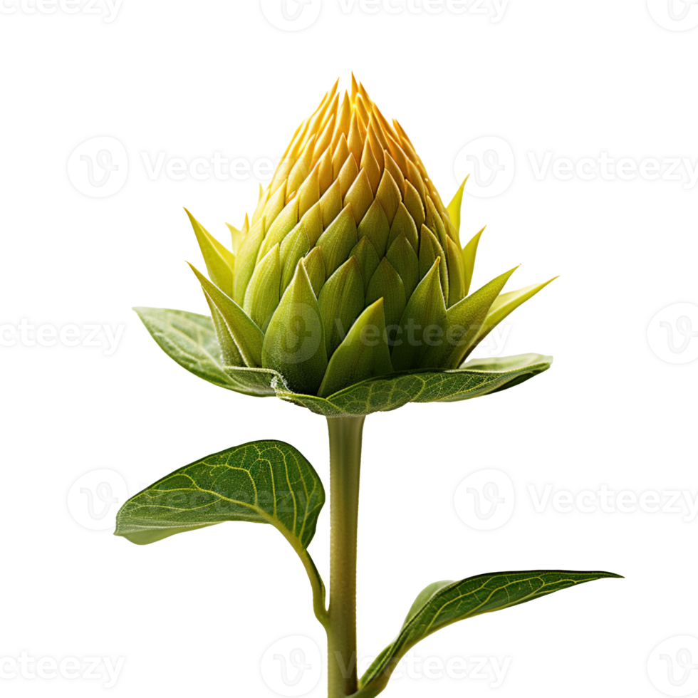 Sunflower bud isolated on transparent background png