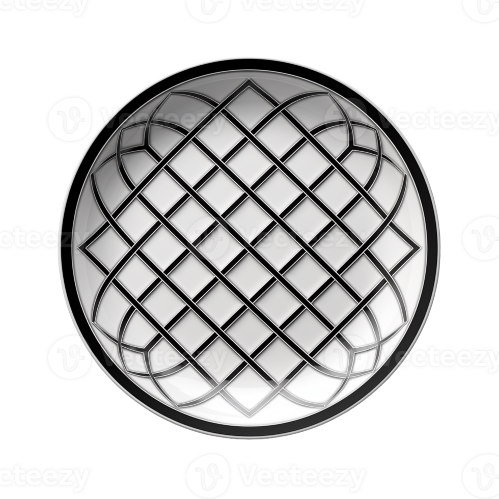 Stylish Plate with Lattice Design isolated on transparent background png