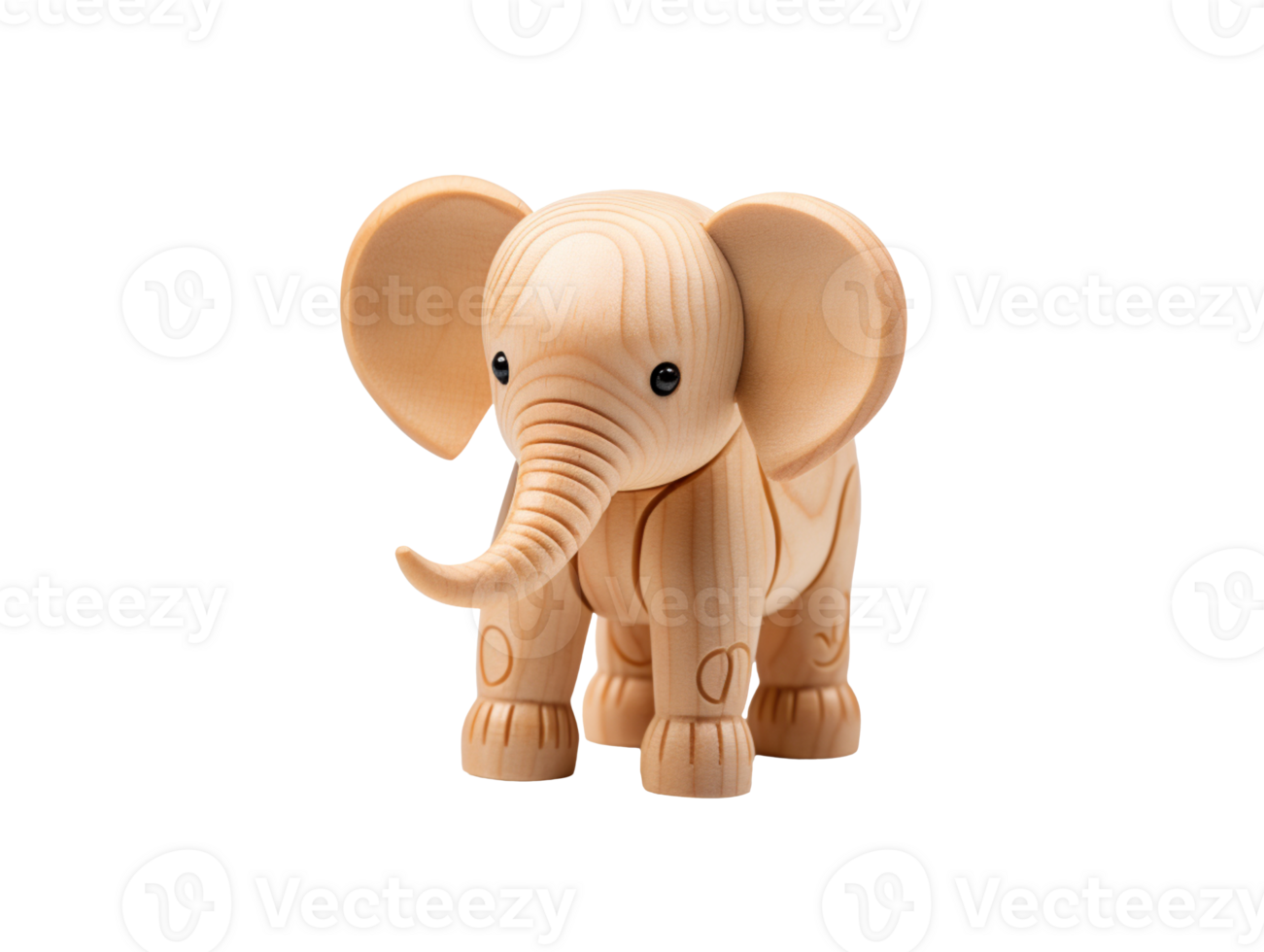 Tiny Wooden Toy Elephant isolated on transparent background png