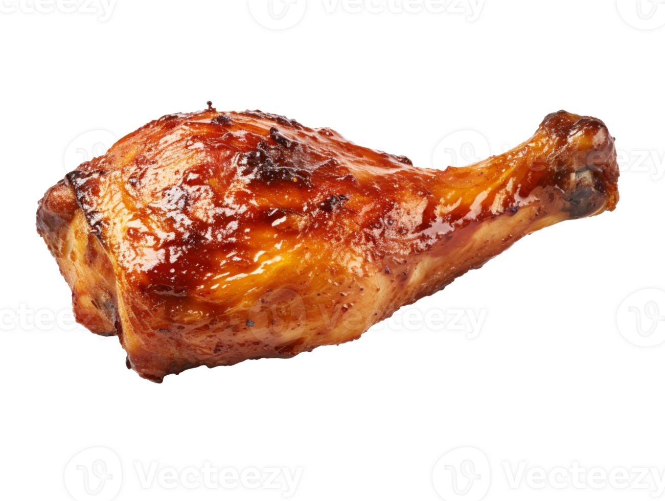 Tasty grilled chicken leg isolated on transparent background png
