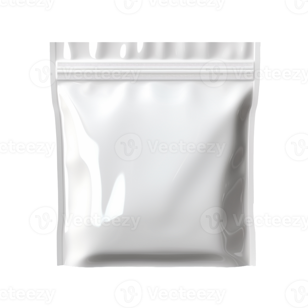 White empty plastic pouch for baby food isolated on transparent background png