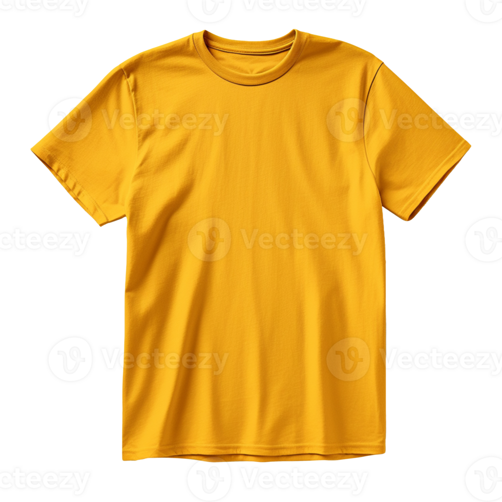 yellow t-shirt isolated on transparent background png