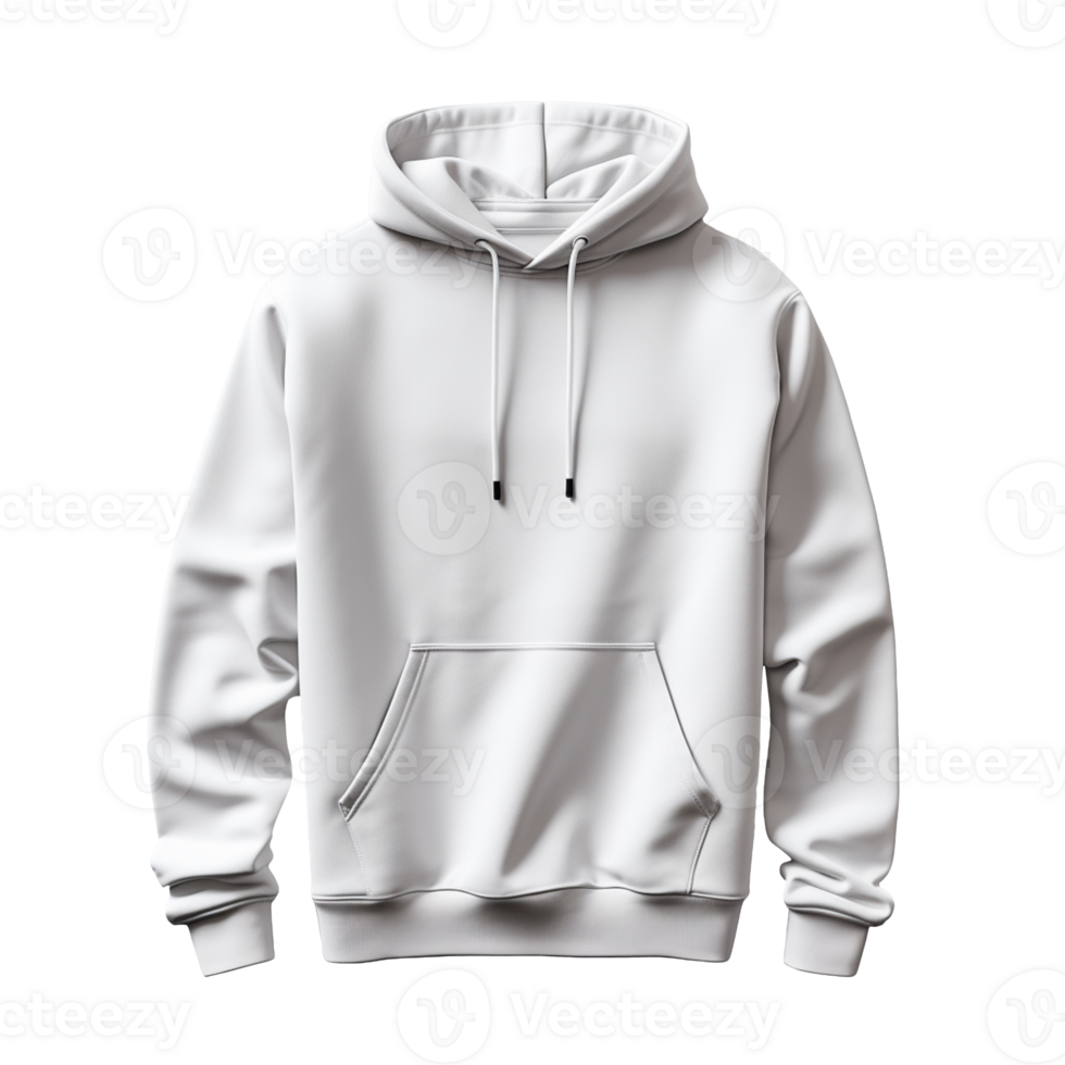 white hoodie front isolated on transparent background png