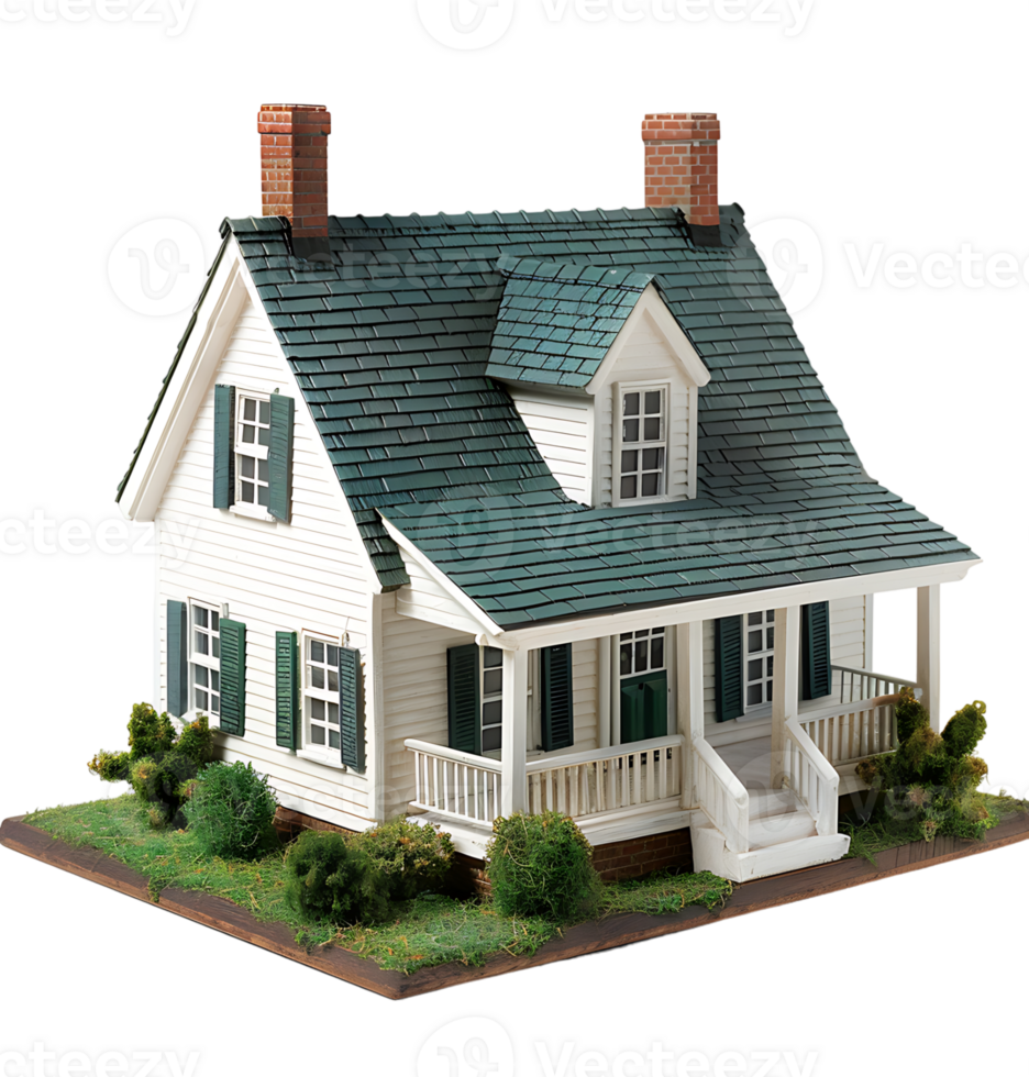 Cape cod house on isolated transparent background png