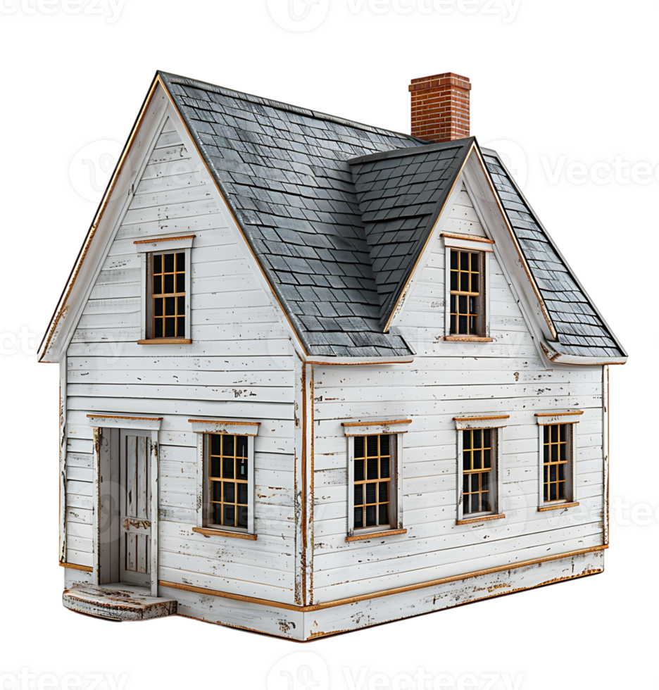 Cape cod house on isolated transparent background png
