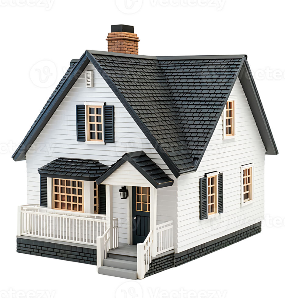 Cape cod house on isolated transparent background png