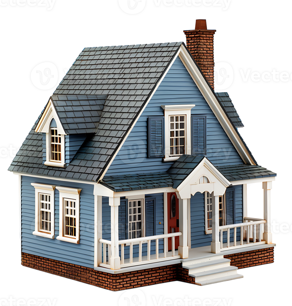 Cape cod house on isolated transparent background png