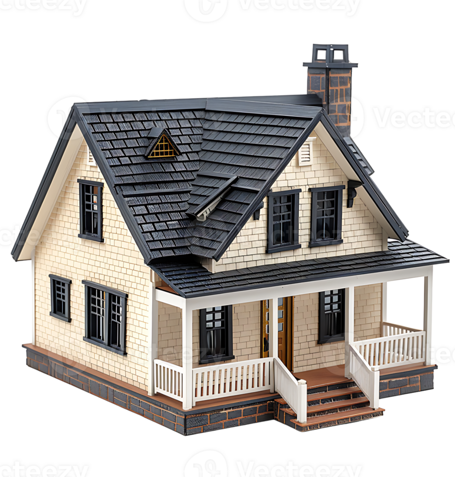 Cape cod house on isolated transparent background png