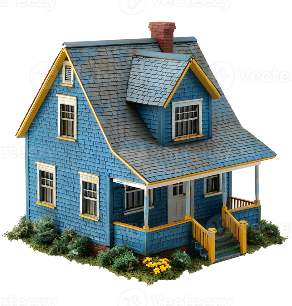 Cape cod house on isolated transparent background png