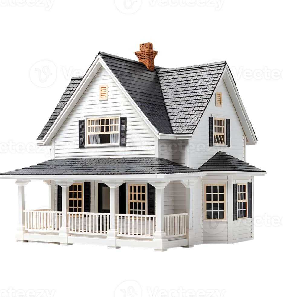 Cape cod house on isolated transparent background png