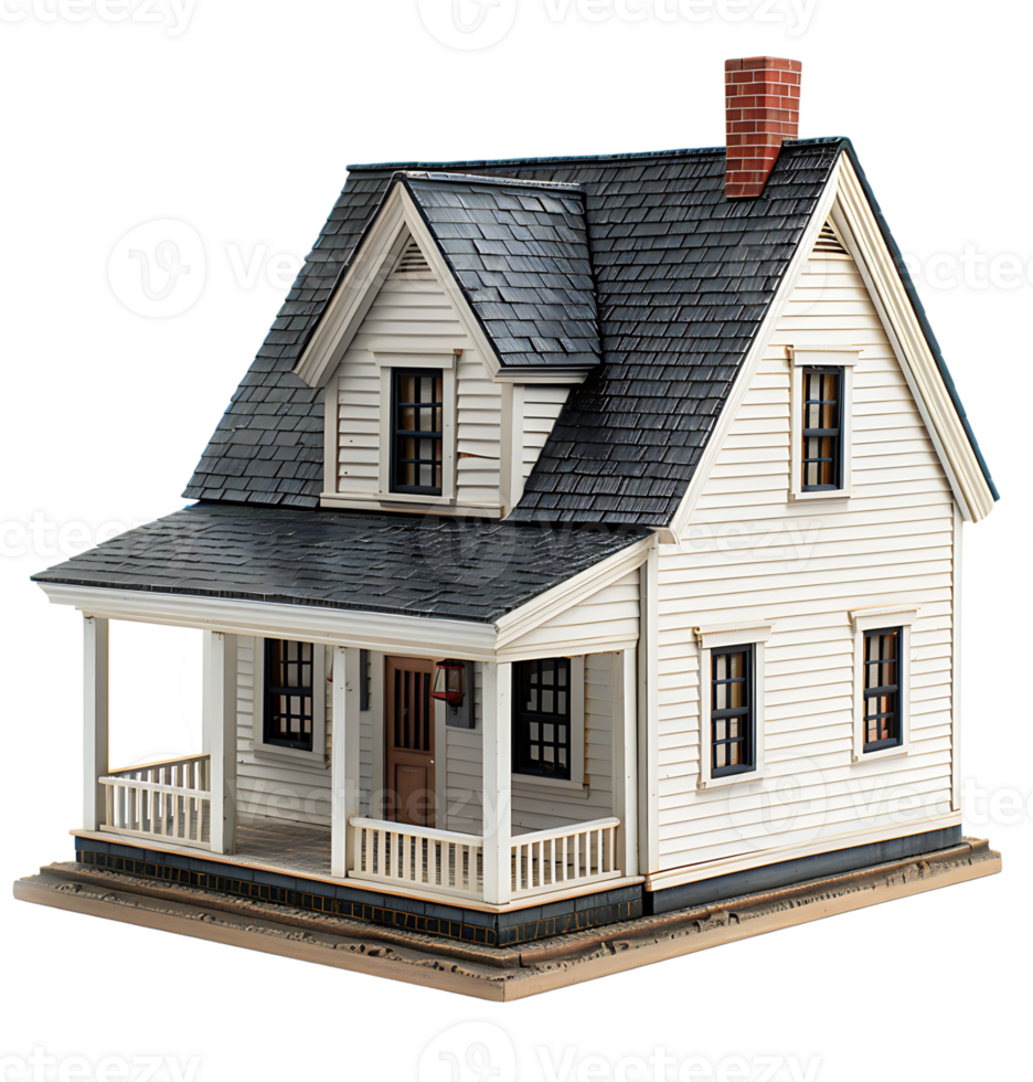 Cape cod house on isolated transparent background png