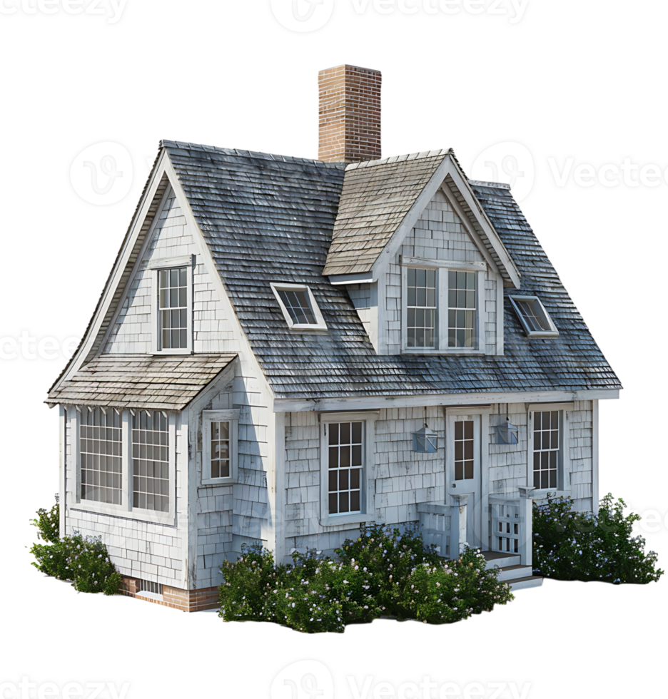 Cape cod house on isolated transparent background png