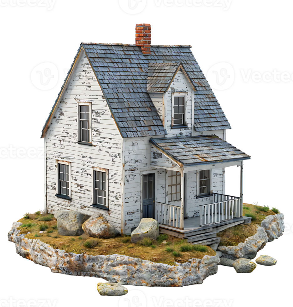 Cape cod house on isolated transparent background png