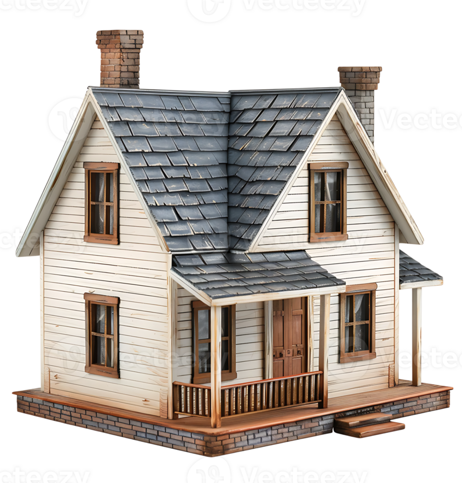 Cape cod house on isolated transparent background png
