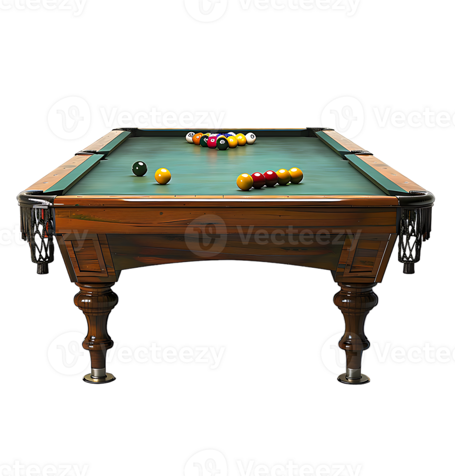 Pool table on transparent isolated background png