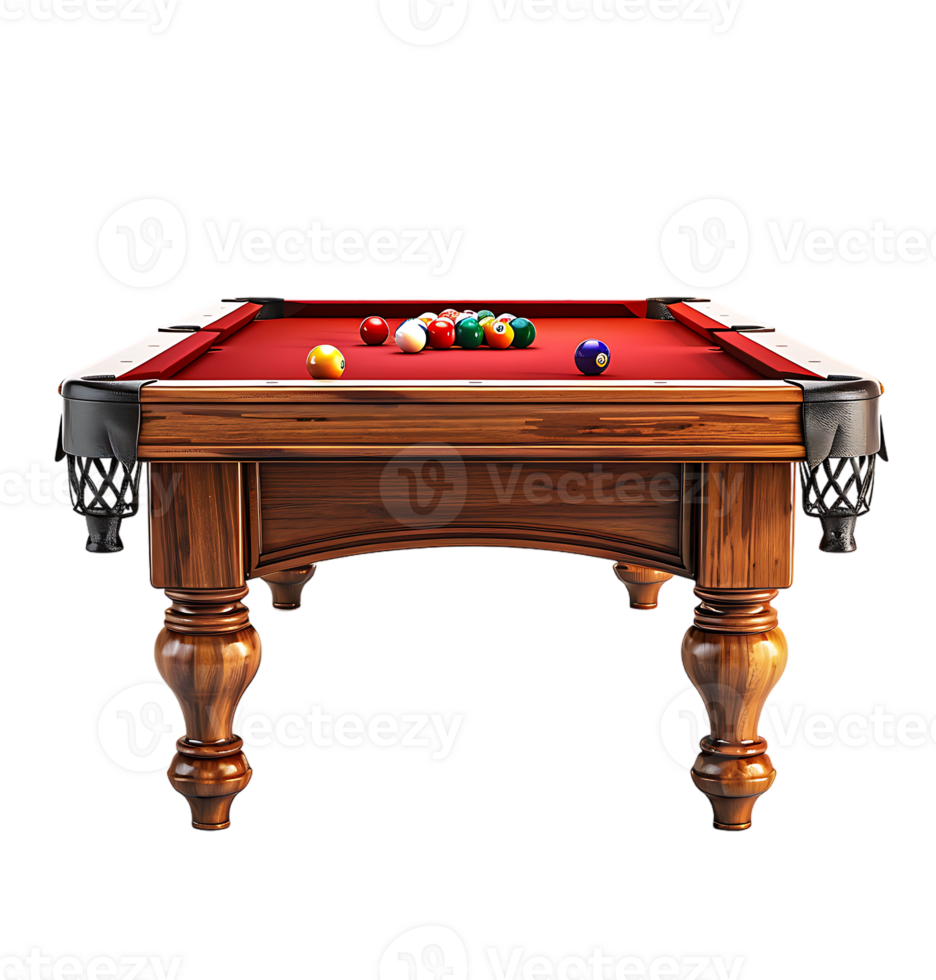 Pool table on transparent isolated background png