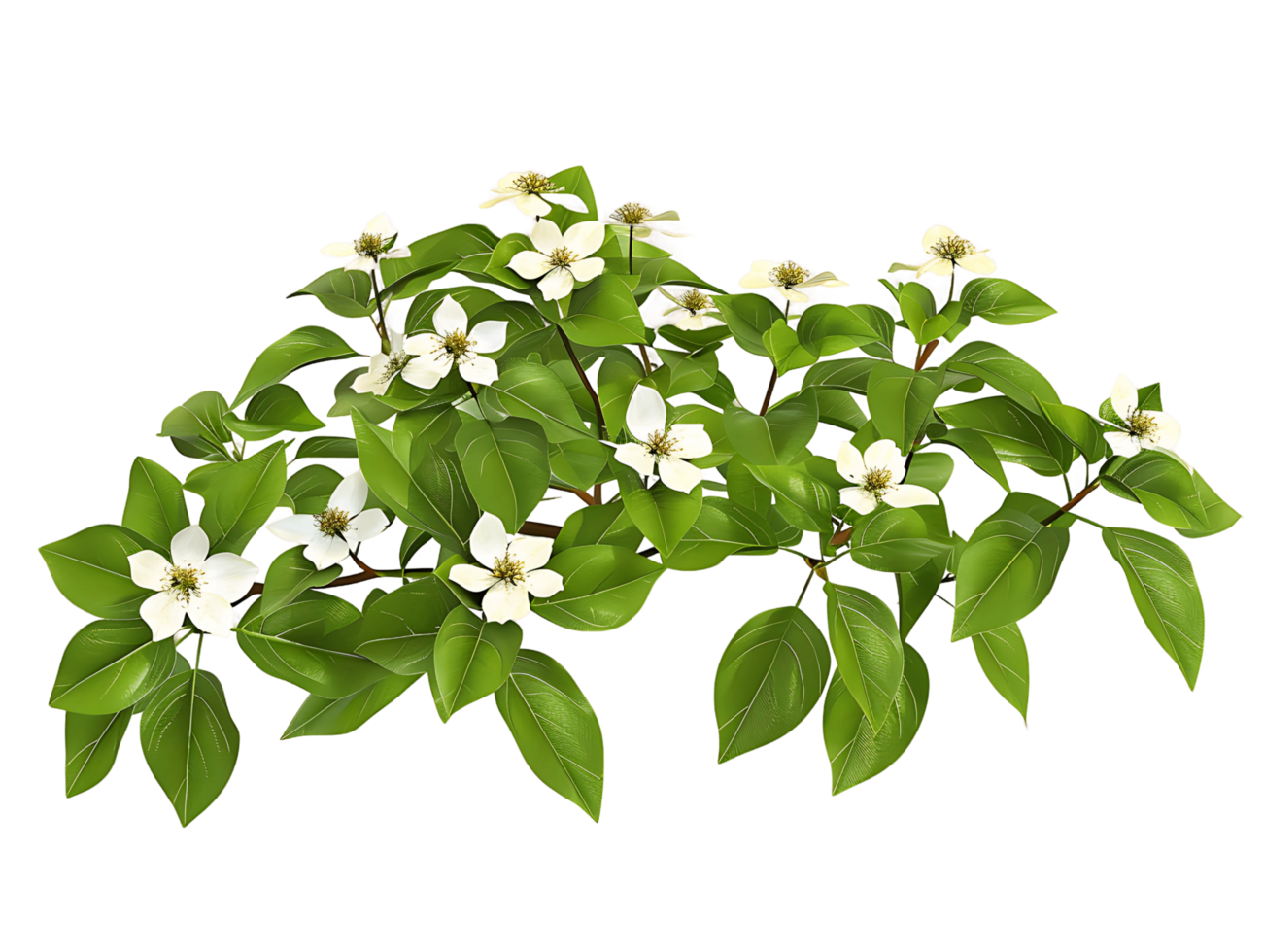 Cornus Canadensis Bush Isolated on Transparent Background png