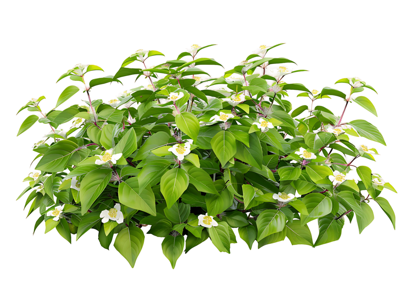 Cornus Canadensis Bush on Transparent Background png
