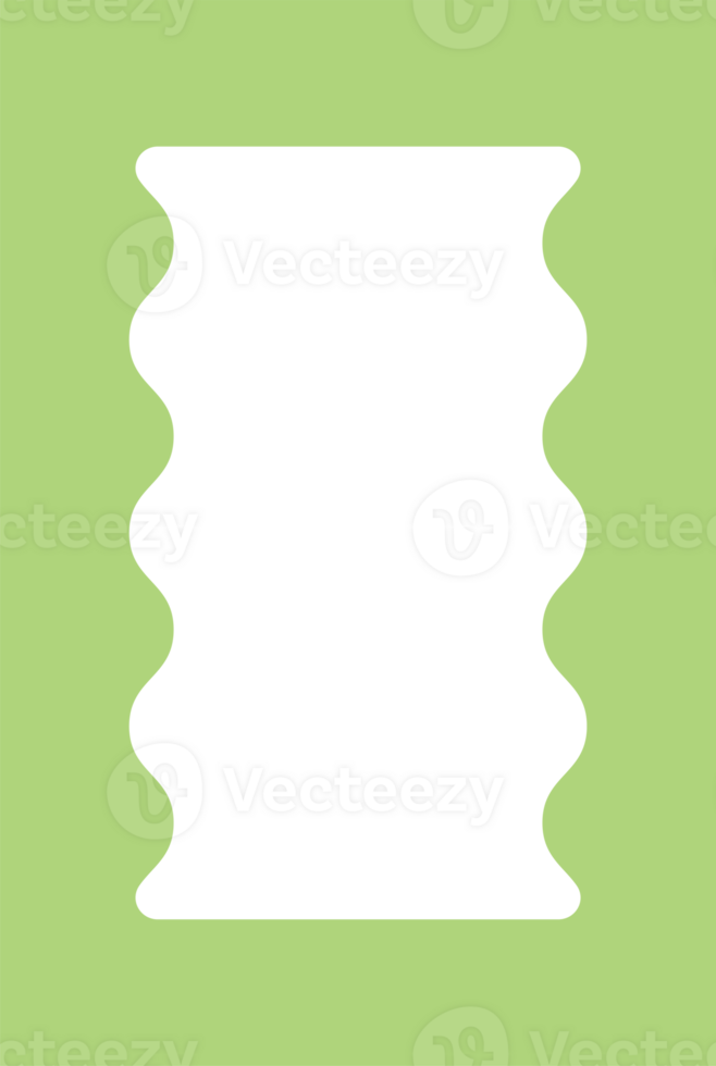 Y2k squiggle frame. Zigzag wavy border for story. Rectangle serrated retro groovy shape. Cute funky geometric posters for modern design. Aesthetic elements. png