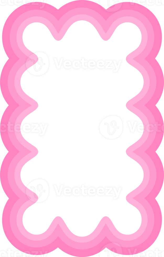 Y2k squiggle frame. Zigzag wavy border for story. Rectangle serrated retro groovy shape. Cute funky geometric posters for modern design. Aesthetic elements. png