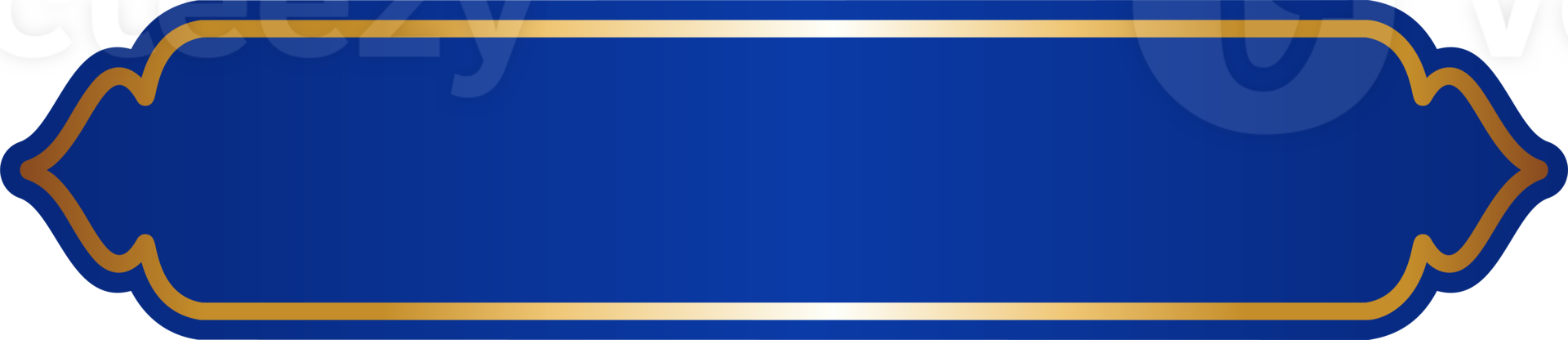 Islamic Ramadan golden frame. Arabic design with Turkish ornament and blue background. Arabesque ribbon sticker for tag banner and sale flyer. png