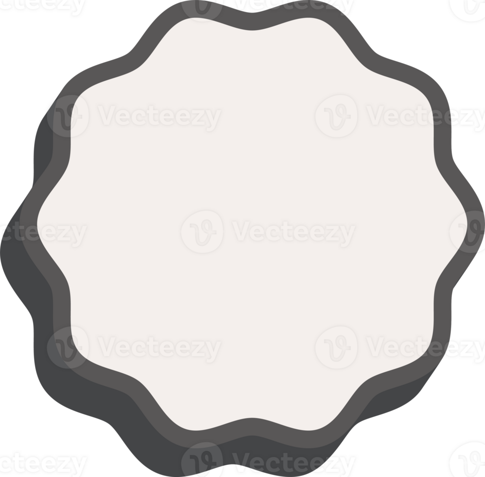Wavy circle frame. Scallop edge box. Outline squiggle border. Groovy zigzag abstract shape. Cute square aesthetic banner. Retro art. png