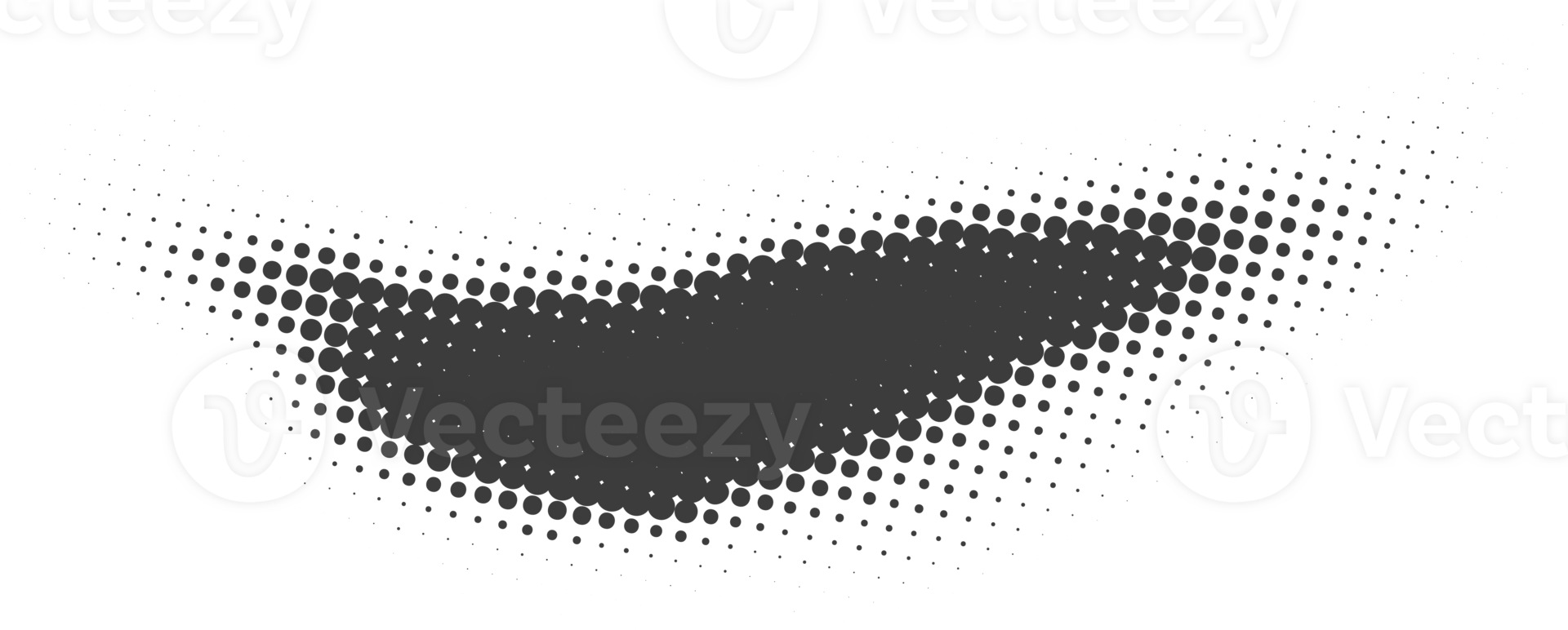 Halftone dotted shape. Paint blob with noisy effect. Abstract splatter shape png