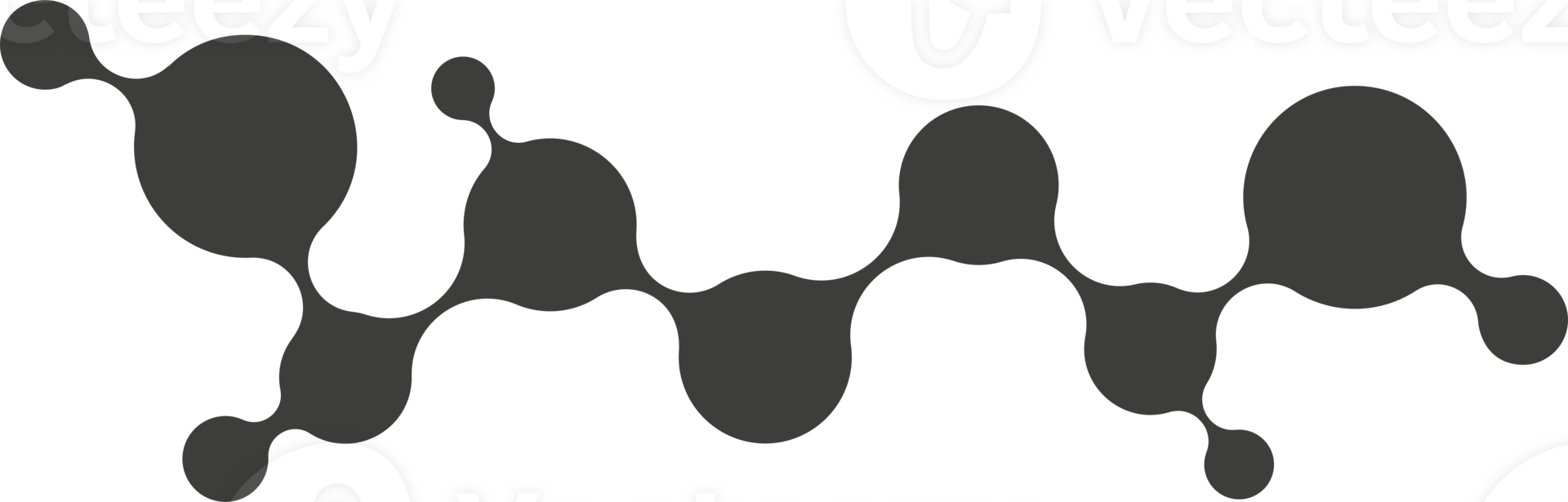 Metaball connected blobs shapes in pattern. Morphed fluid symbol. Circular balls in grid. Abstract geometric organic molecular bubbles png