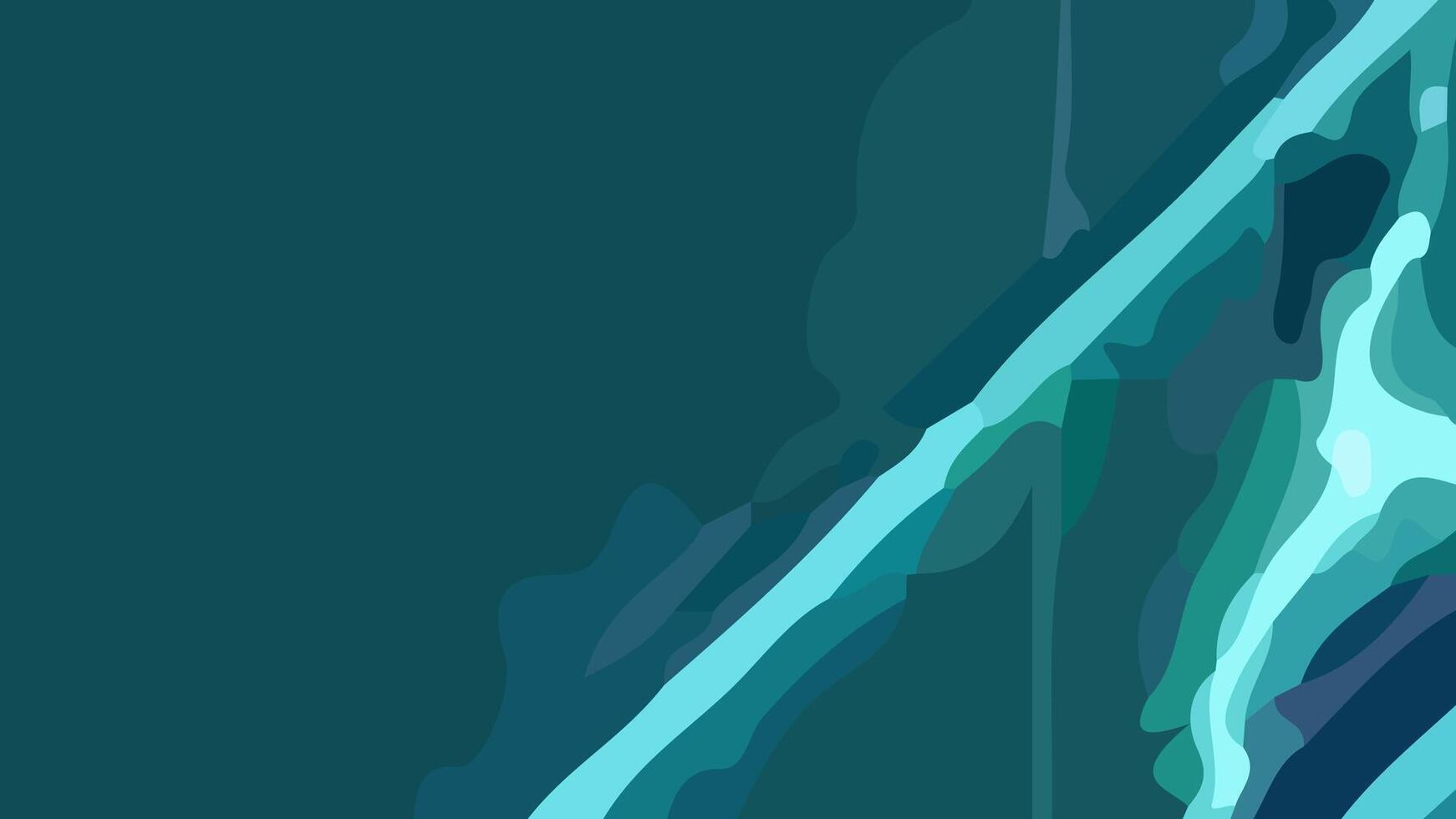 Aesthetic abstract composition with much unique combination of shapes and green colors vector