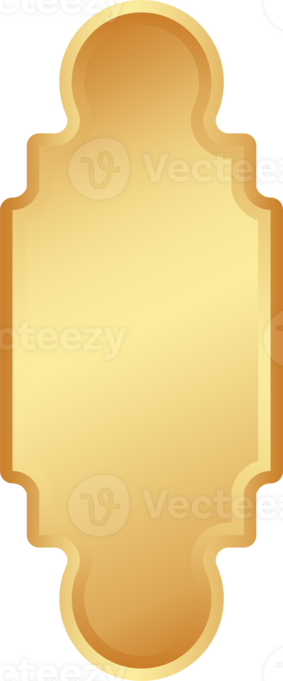 Ramadan golden frame. Islamic window shape. Arabic arch. Muslim vintage border for design. Indian decoration in oriental style. png