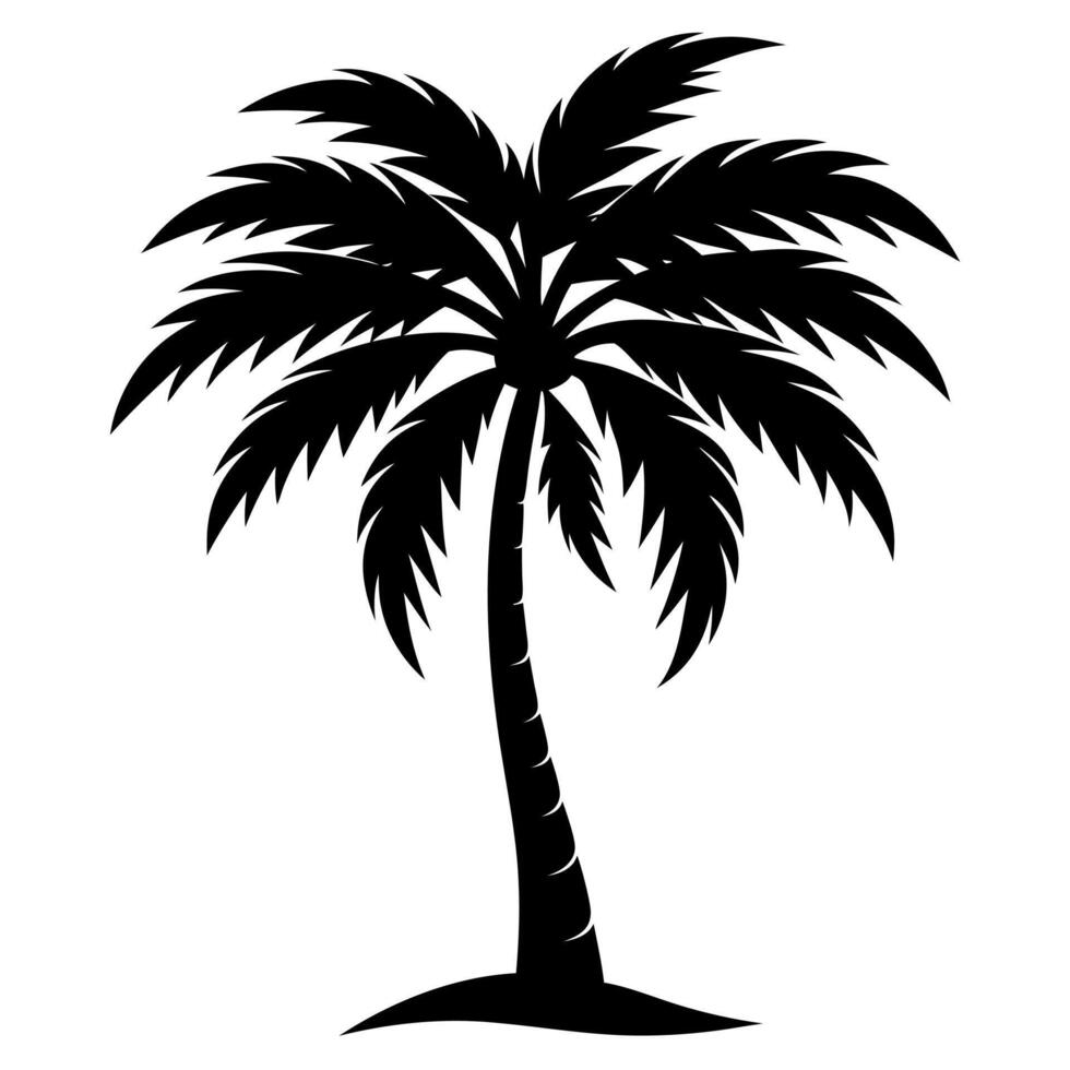 palm tree silhouette on white background vector