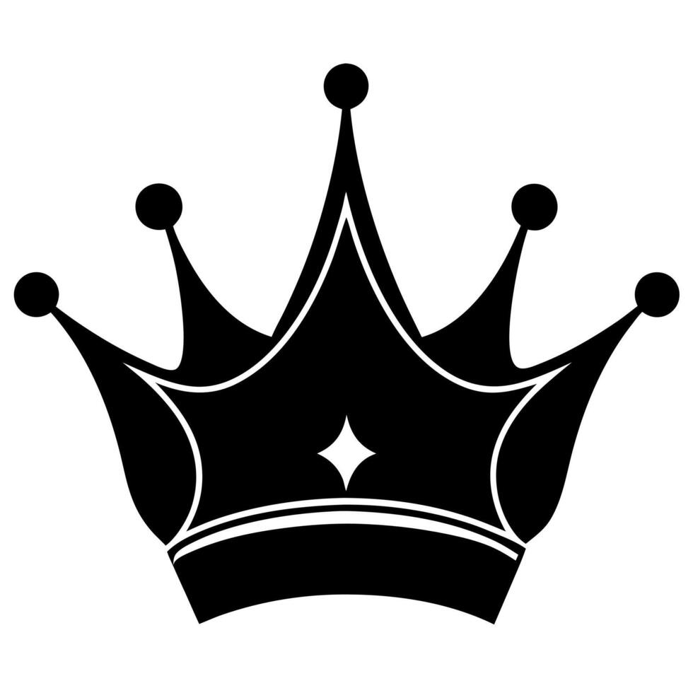 Black and white silhouette of a crown vector