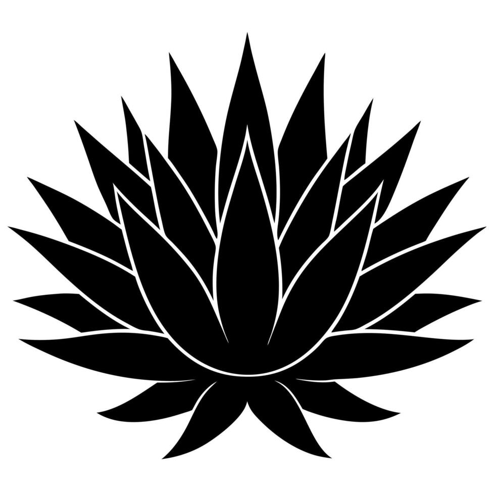 a black and white illustration of a agave silhouette vector