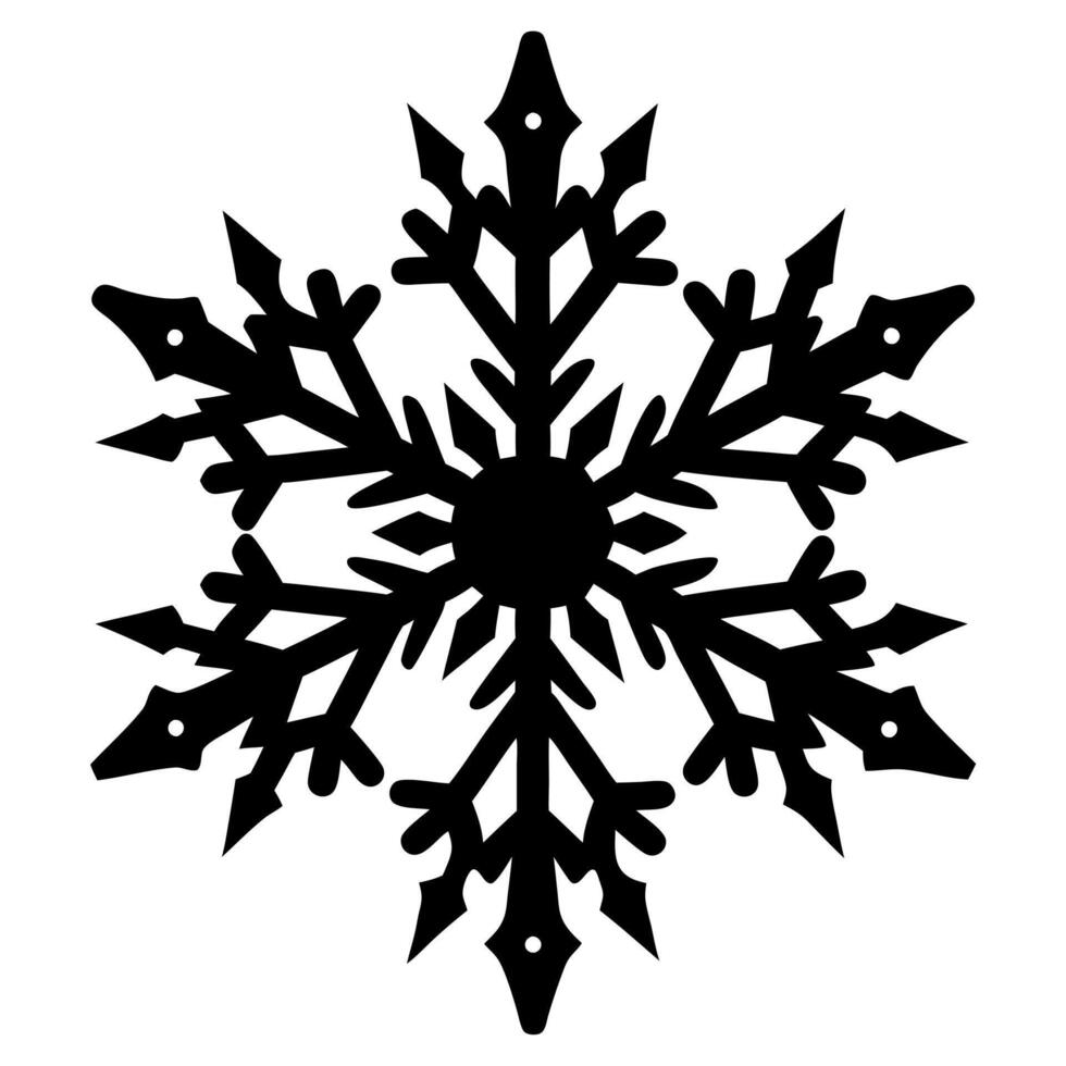 a black and white snowflake silhouette design on a white background vector