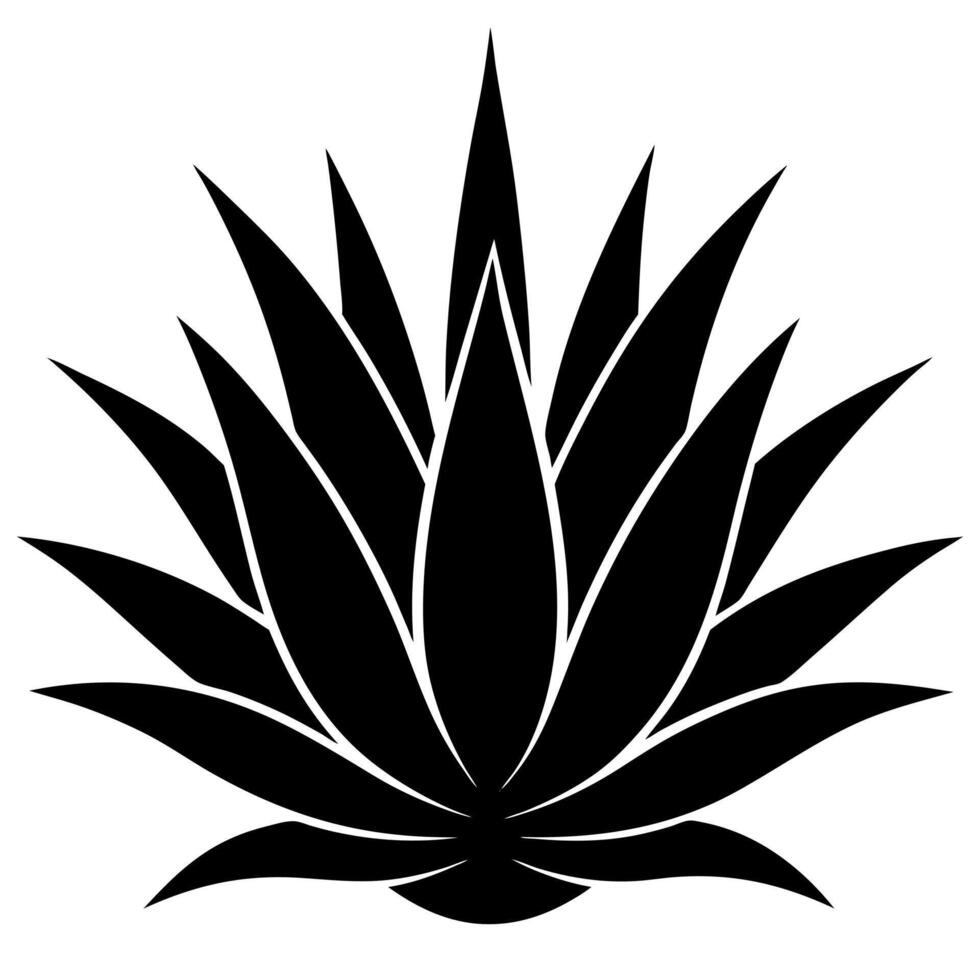 a black and white illustration of a agave silhouette vector