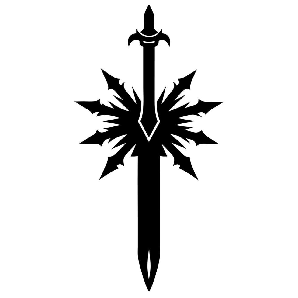 sword of the divine battle sword silhouette free illustration vector