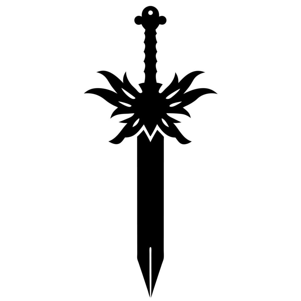 sword of the divine battle sword silhouette free illustration vector