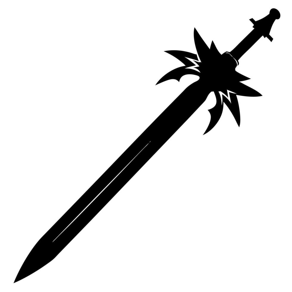 sword of the divine battle sword silhouette free illustration vector