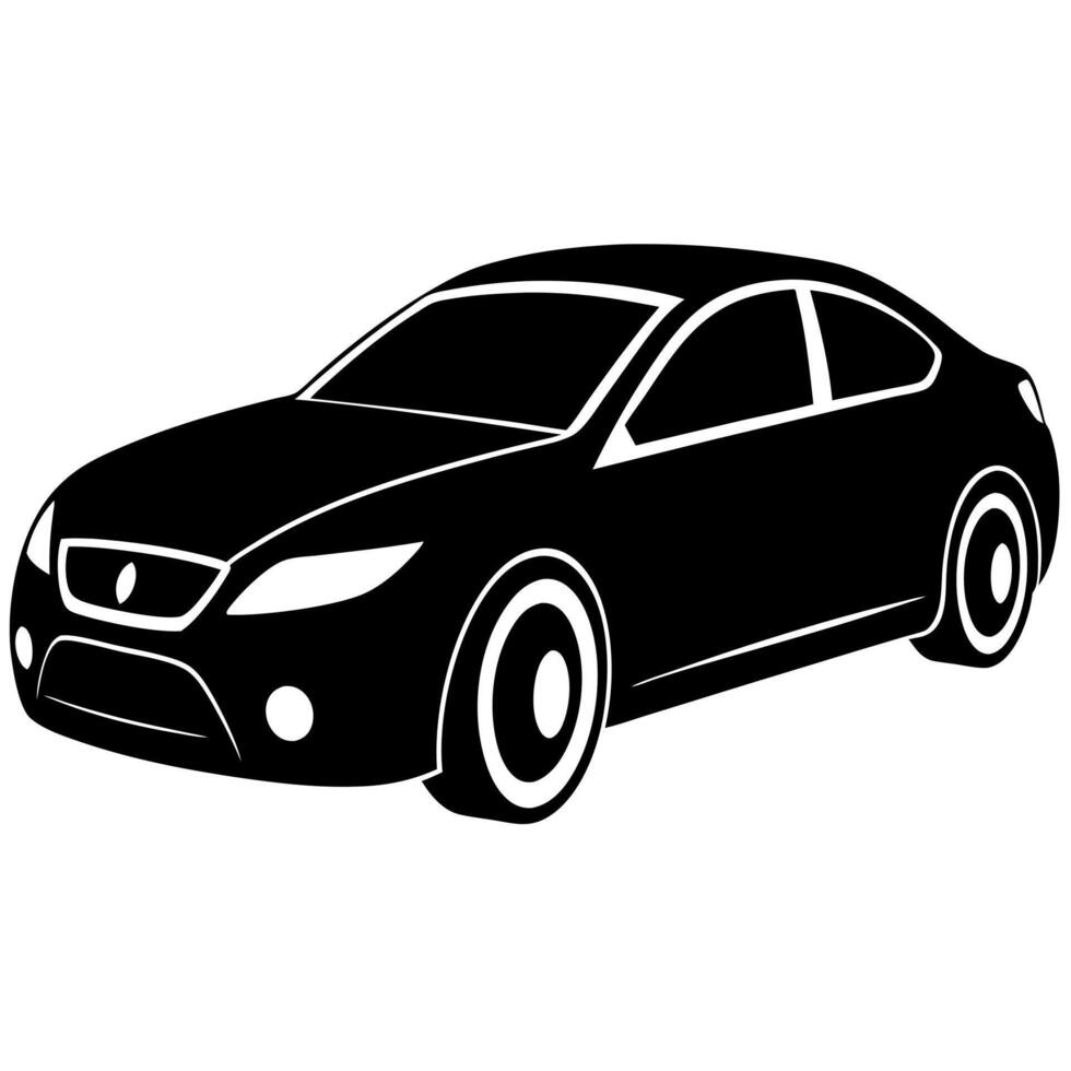 a black car silhouette icon on a white background vector