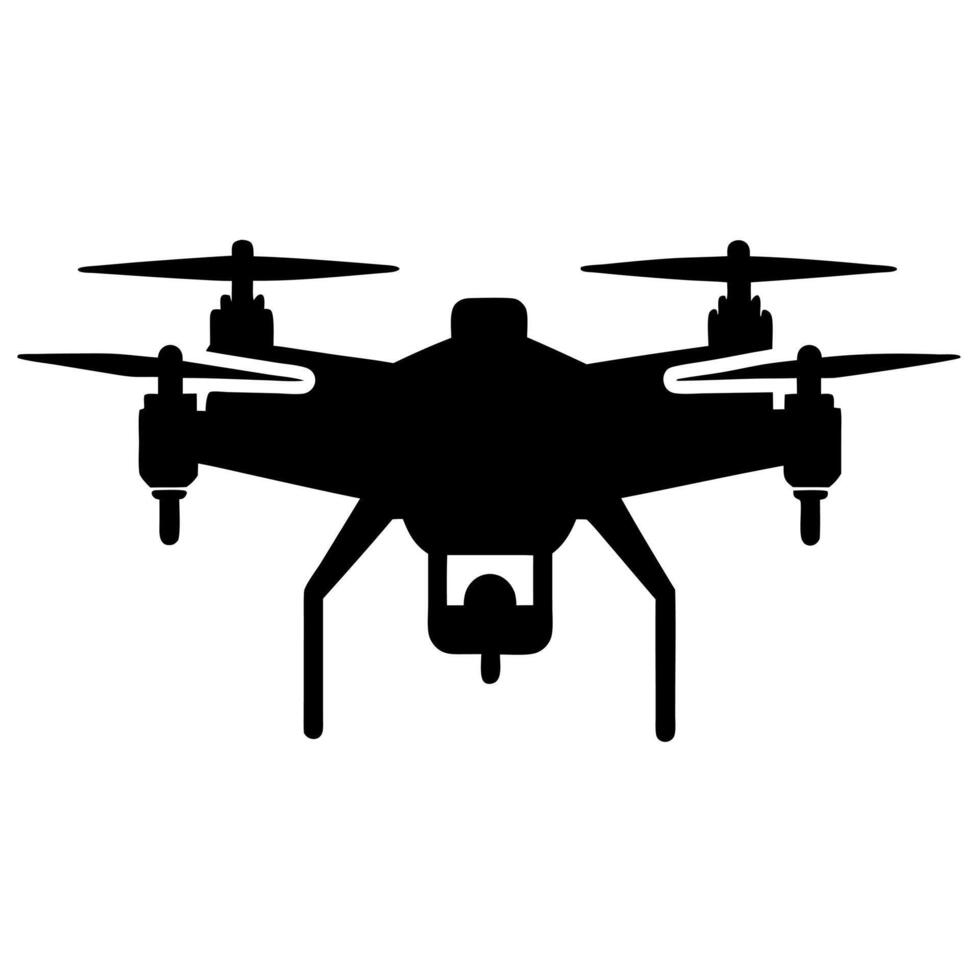 Drone black silhouette illustration vector