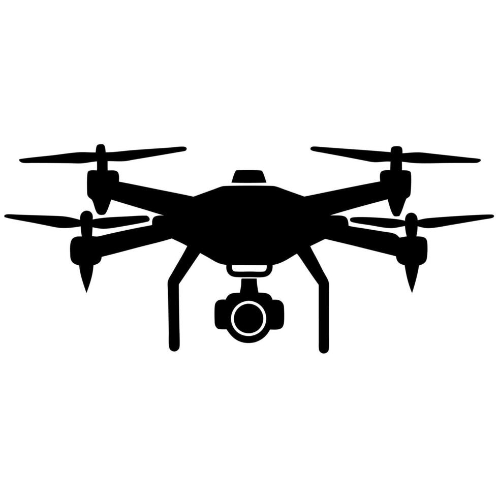 Drone black silhouette illustration vector