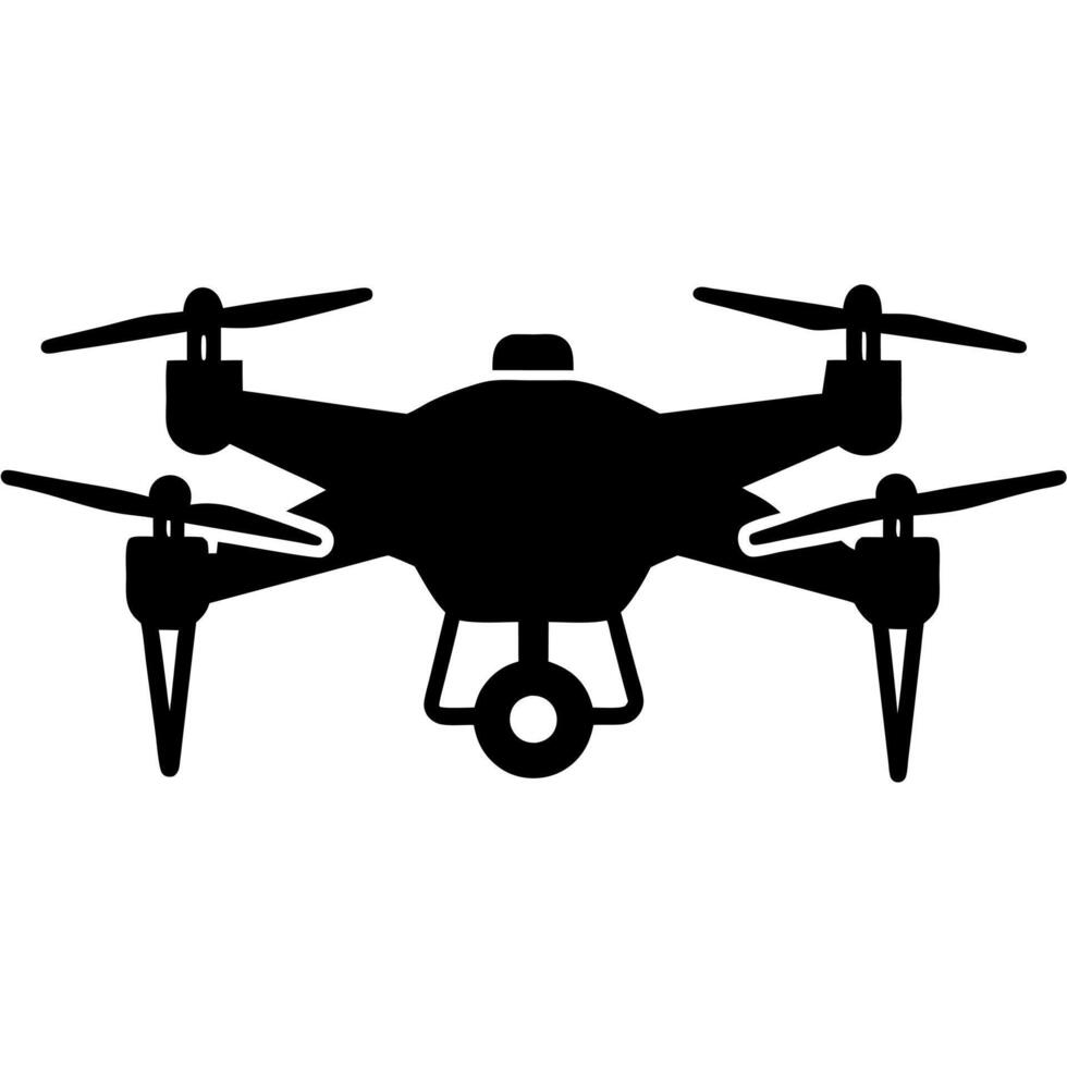 Drone black silhouette illustration vector