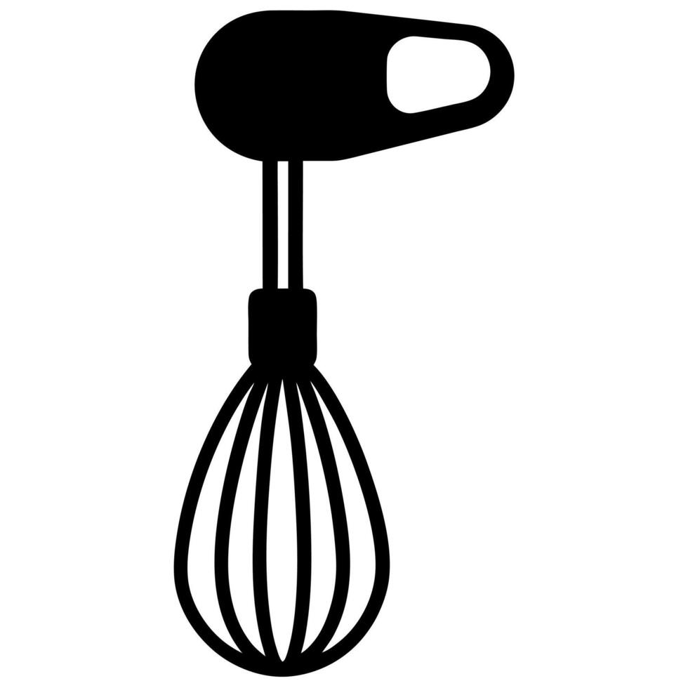 hand blander black silhouette illustration vector