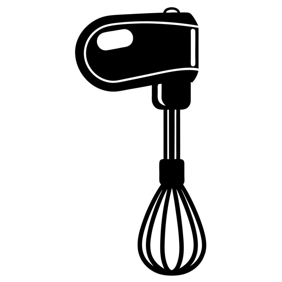 hand blander black silhouette illustration vector