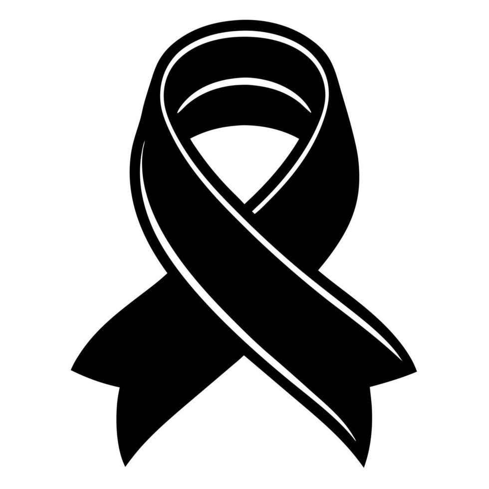 Ribbon black silhouette illustration vector